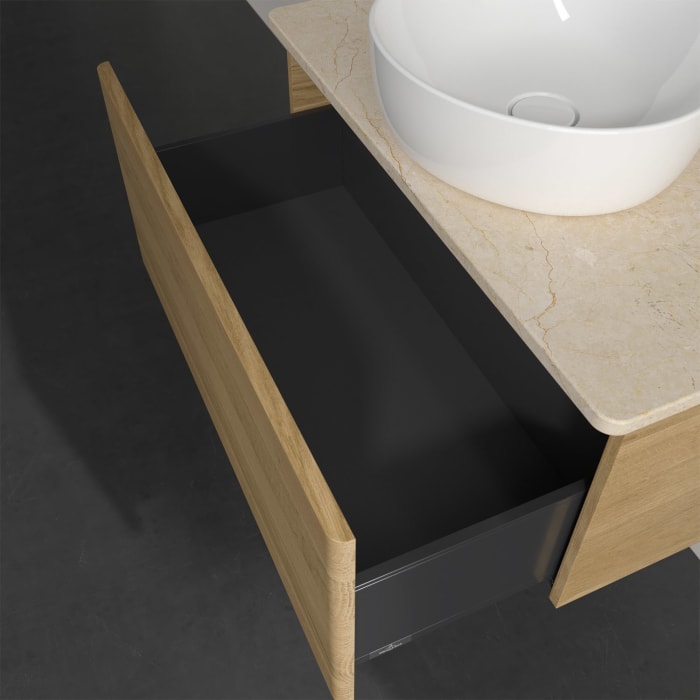 Villeroy & Boch Antao Waschbeckenunterschrank, 80 x 36 cm, 1 Auszug, Front ohne Struktur, mit Hahnloch