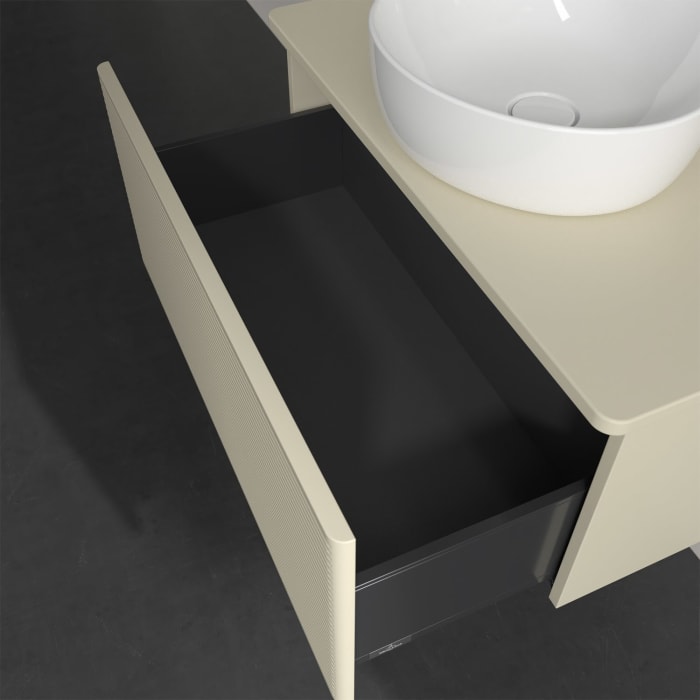 Villeroy & Boch Antao Waschbeckenunterschrank, 80 x 36 cm, 1 Auszug, Front mit Struktur, ohne Hahnloch