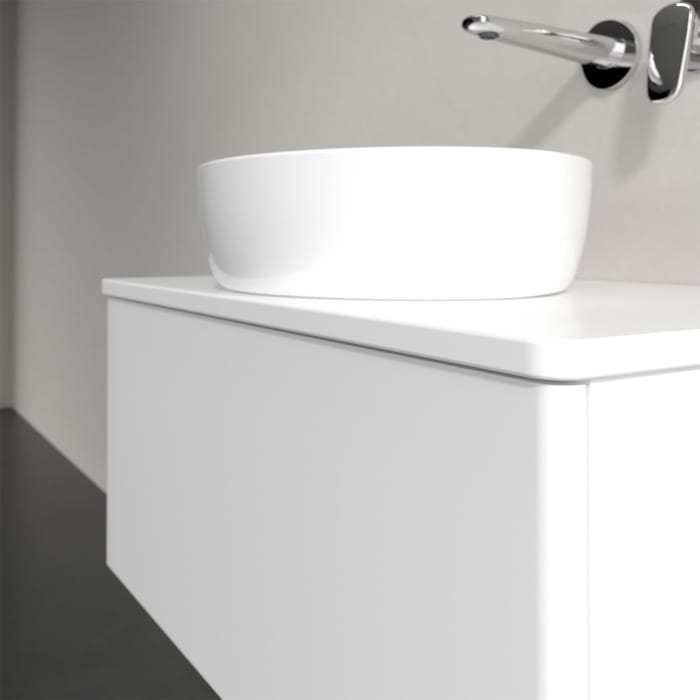 Villeroy & Boch Antao Waschbeckenunterschrank, 80 x 36 cm, 1 Auszug, Front ohne Struktur, mit Hahnloch