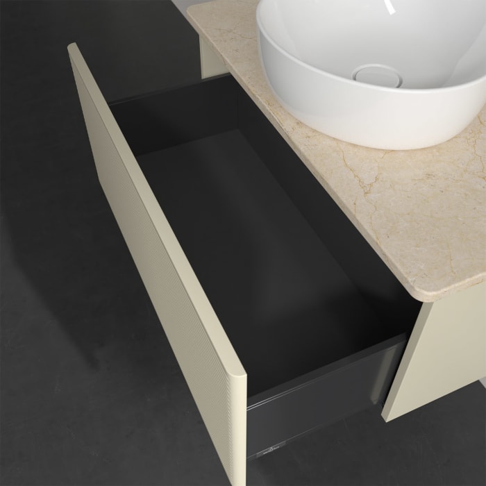 Villeroy & Boch Antao Waschbeckenunterschrank, 80 x 36 cm, 1 Auszug, Front mit Struktur, ohne Hahnloch