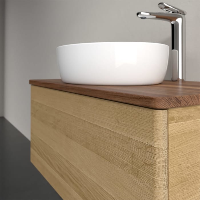 Villeroy & Boch Antao Waschbeckenunterschrank, 80 x 36 cm, 1 Auszug, Front ohne Struktur, mit Hahnloch