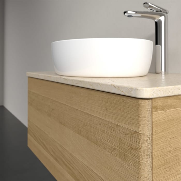 Villeroy & Boch Antao Waschbeckenunterschrank, 80 x 36 cm, 1 Auszug, Front ohne Struktur, mit Hahnloch