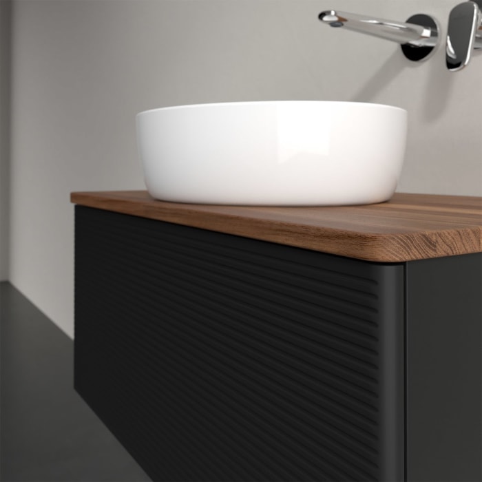 Villeroy & Boch Antao Waschbeckenunterschrank, 80 x 36 cm, 1 Auszug, Front mit Struktur, ohne Hahnloch