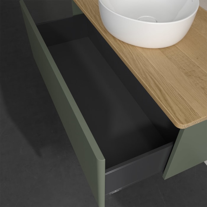 Villeroy & Boch Antao Waschbeckenunterschrank, 100 x 36 cm, 1 Auszug, Front ohne Struktur, ohne Hahnloch