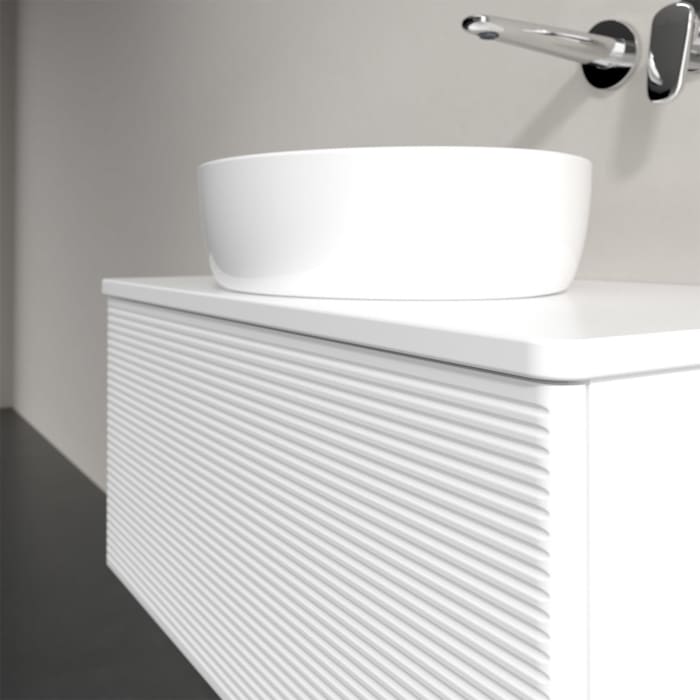 Villeroy & Boch Antao Waschbeckenunterschrank, 80 x 36 cm, 1 Auszug, Front mit Struktur, mit Hahnloch