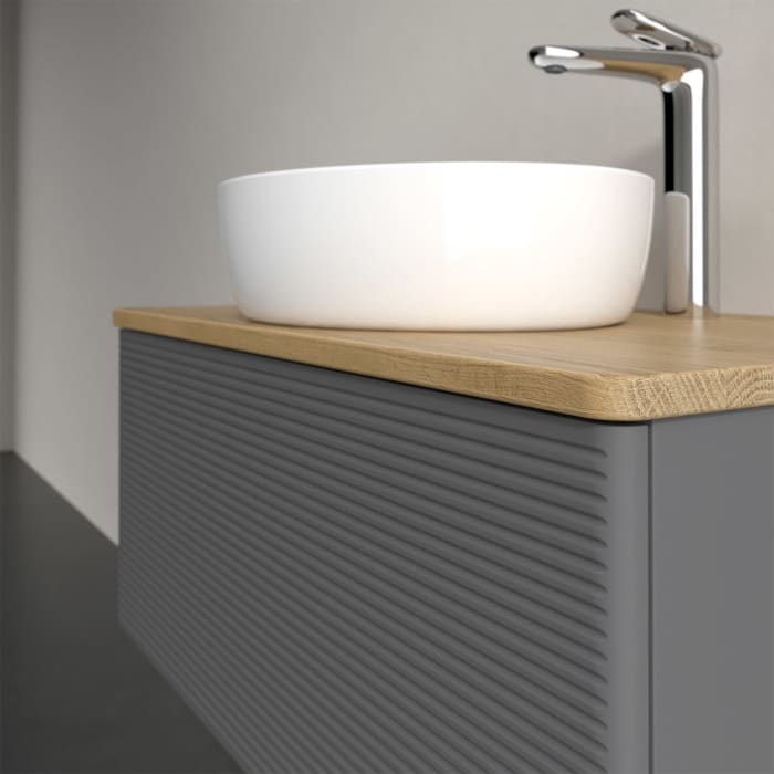 Villeroy & Boch Antao Waschbeckenunterschrank, 80 x 36 cm, 1 Auszug, Front mit Struktur, mit Hahnloch