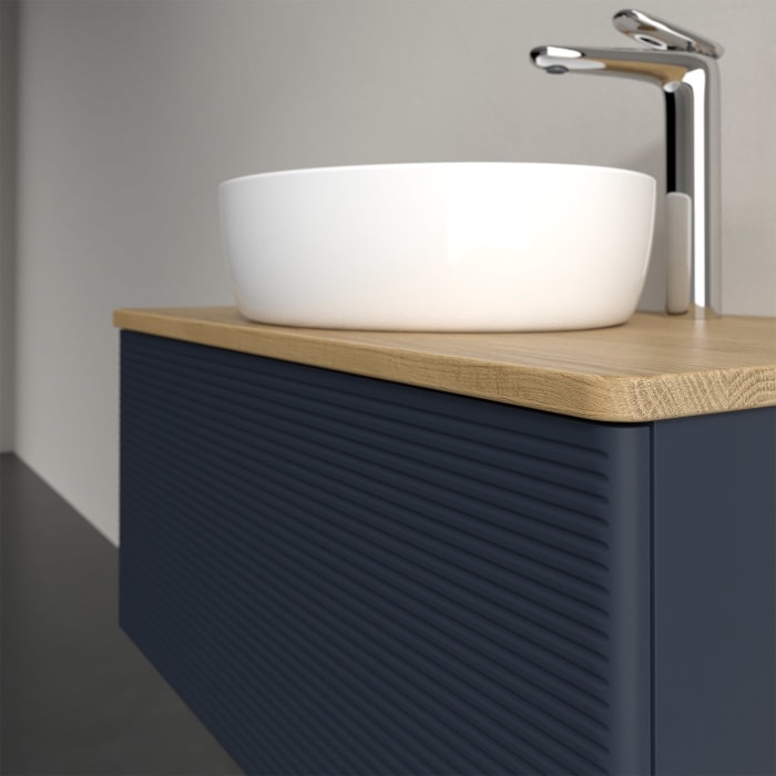 Villeroy & Boch Antao Waschbeckenunterschrank, 80 x 36 cm, 1 Auszug, Front mit Struktur, mit Hahnloch