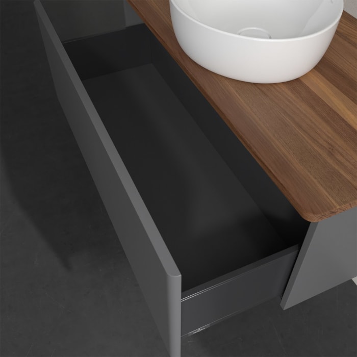 Villeroy & Boch Antao Waschbeckenunterschrank, 100 x 36 cm, 1 Auszug, Front ohne Struktur, ohne Hahnloch