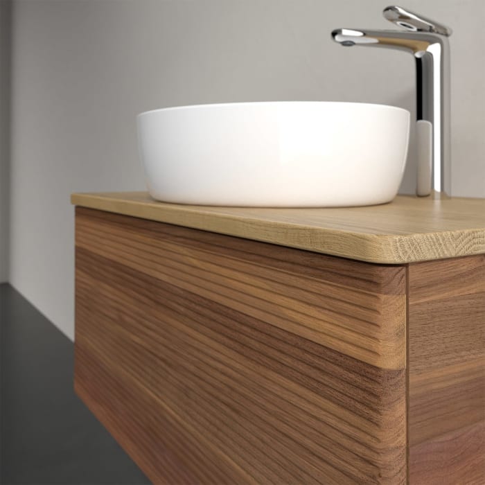 Villeroy & Boch Antao Waschbeckenunterschrank, 80 x 36 cm, 1 Auszug, Front mit Struktur, mit Hahnloch