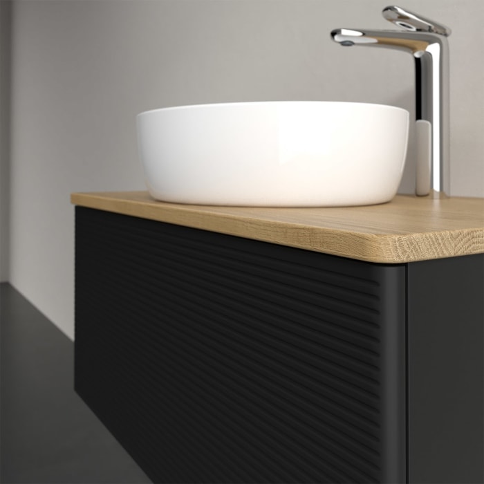 Villeroy & Boch Antao Waschbeckenunterschrank, 80 x 36 cm, 1 Auszug, Front mit Struktur, mit Hahnloch