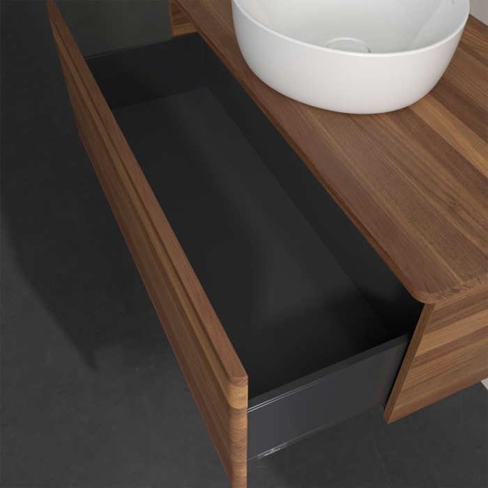 Villeroy & Boch Antao Waschbeckenunterschrank, 100 x 36 cm, 1 Auszug, Front ohne Struktur, ohne Hahnloch