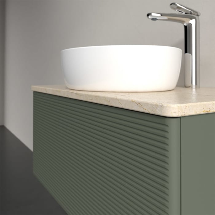 Villeroy & Boch Antao Waschbeckenunterschrank, 80 x 36 cm, 1 Auszug, Front mit Struktur, mit Hahnloch