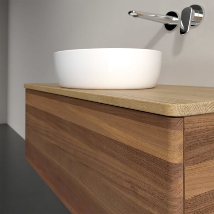 Villeroy & Boch Antao Waschbeckenunterschrank, 100 x 36 cm, 1 Auszug, Front ohne Struktur, ohne Hahnloch