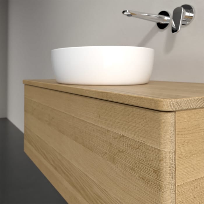 Villeroy & Boch Antao Waschbeckenunterschrank, 100 x 36 cm, 1 Auszug, Front ohne Struktur, ohne Hahnloch