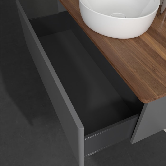 Villeroy & Boch Antao Waschbeckenunterschrank, 100 x 36 cm, 1 Auszug, Front ohne Struktur, mit Hahnloch