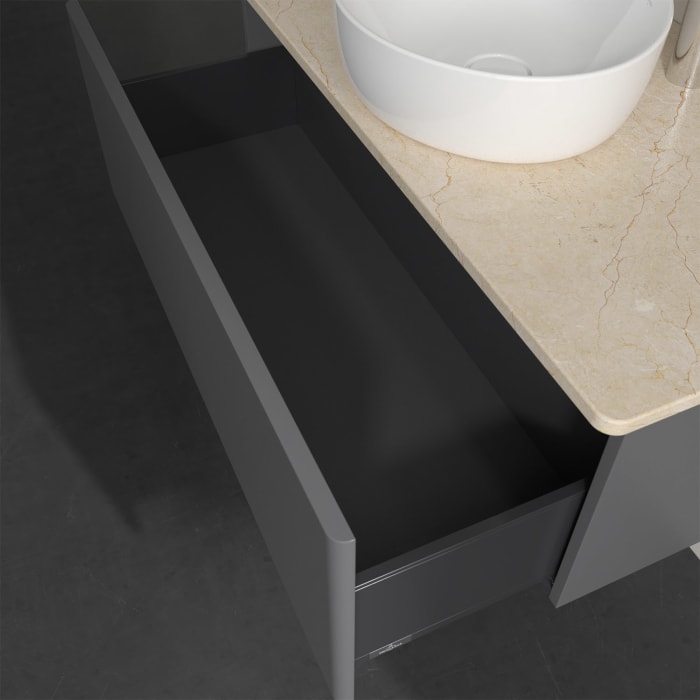 Villeroy & Boch Antao Waschbeckenunterschrank, 100 x 36 cm, 1 Auszug, Front ohne Struktur, mit Hahnloch