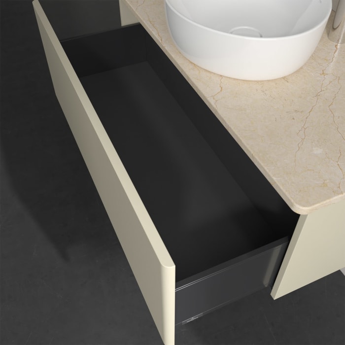 Villeroy & Boch Antao Waschbeckenunterschrank, 100 x 36 cm, 1 Auszug, Front ohne Struktur, mit Hahnloch