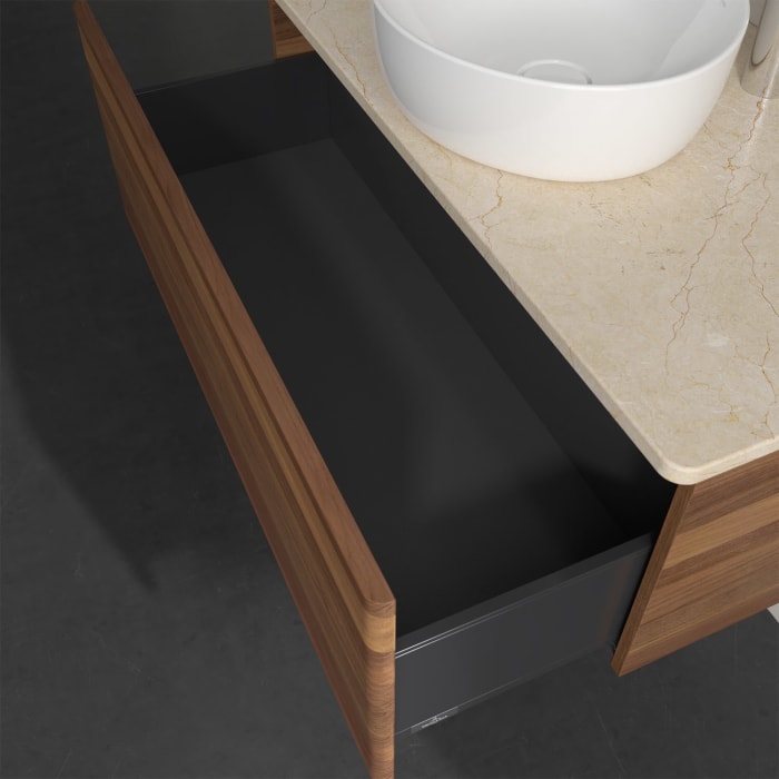 Villeroy & Boch Antao Waschbeckenunterschrank, 100 x 36 cm, 1 Auszug, Front ohne Struktur, mit Hahnloch