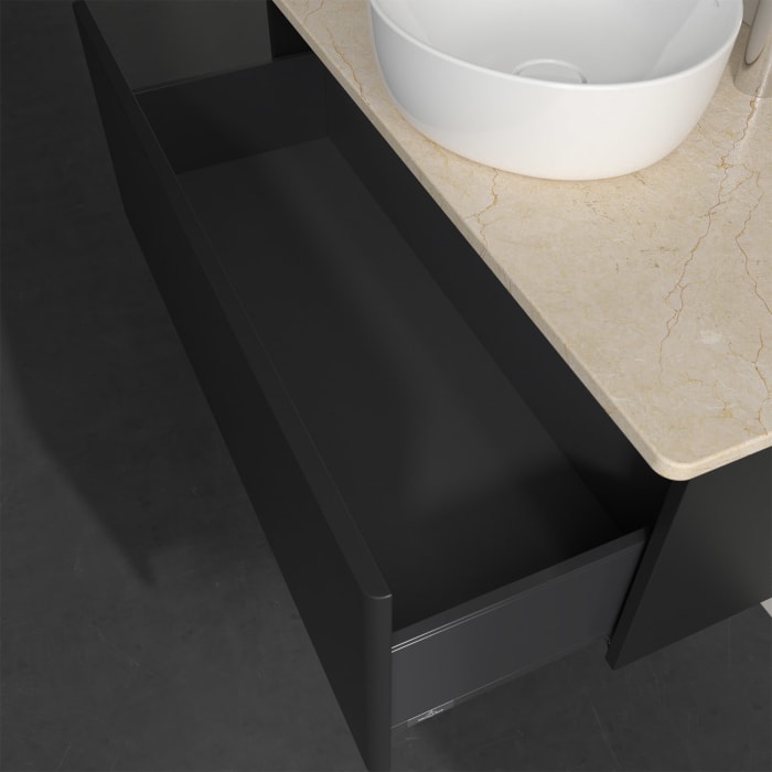 Villeroy & Boch Antao Waschbeckenunterschrank, 100 x 36 cm, 1 Auszug, Front ohne Struktur, mit Hahnloch