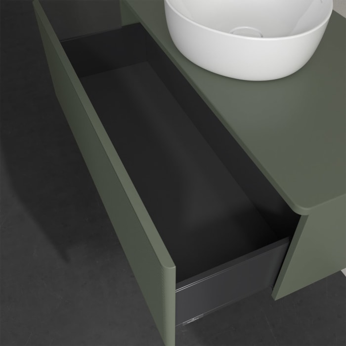 Villeroy & Boch Antao Waschbeckenunterschrank, 100 x 36 cm, 1 Auszug, Front mit Struktur, ohne Hahnloch