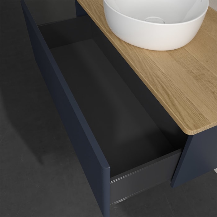 Villeroy & Boch Antao Waschbeckenunterschrank, 100 x 36 cm, 1 Auszug, Front mit Struktur, ohne Hahnloch