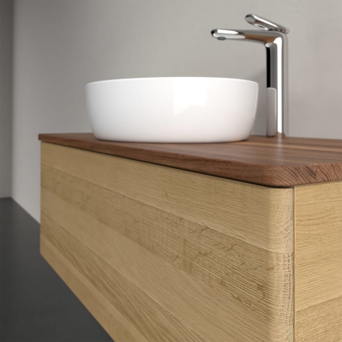 Villeroy & Boch Antao Waschbeckenunterschrank, 100 x 36 cm, 1 Auszug, Front ohne Struktur, mit Hahnloch