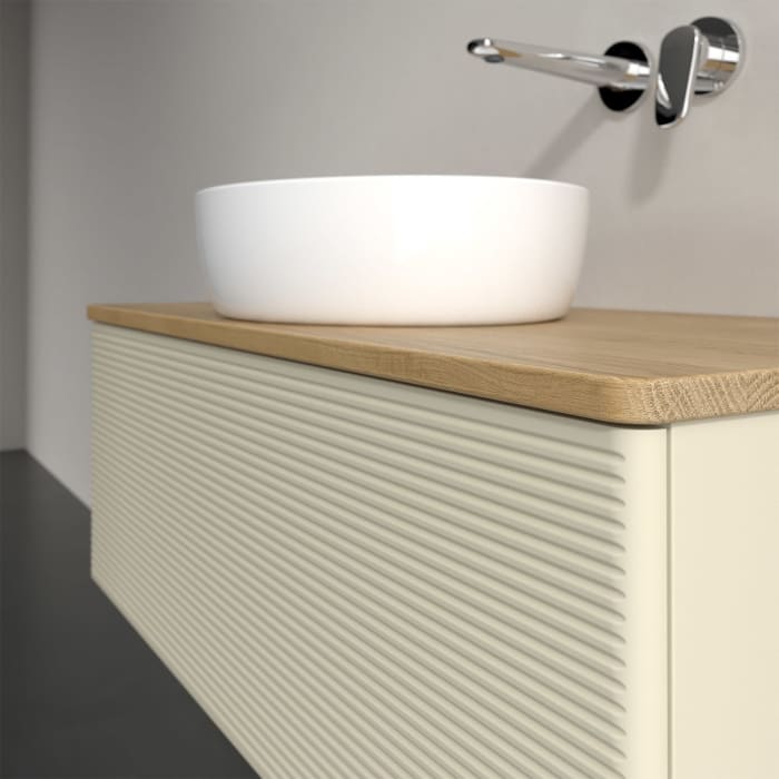 Villeroy & Boch Antao Waschbeckenunterschrank, 100 x 36 cm, 1 Auszug, Front mit Struktur, ohne Hahnloch