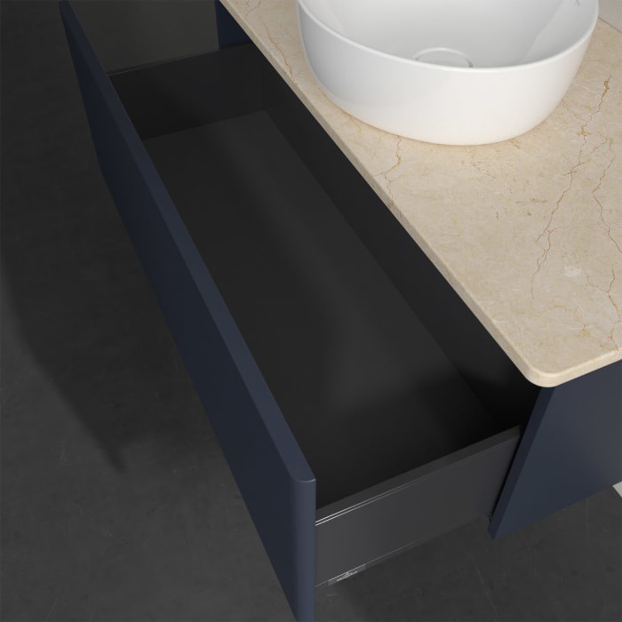 Villeroy & Boch Antao Waschbeckenunterschrank, 100 x 36 cm, 1 Auszug, Front mit Struktur, ohne Hahnloch