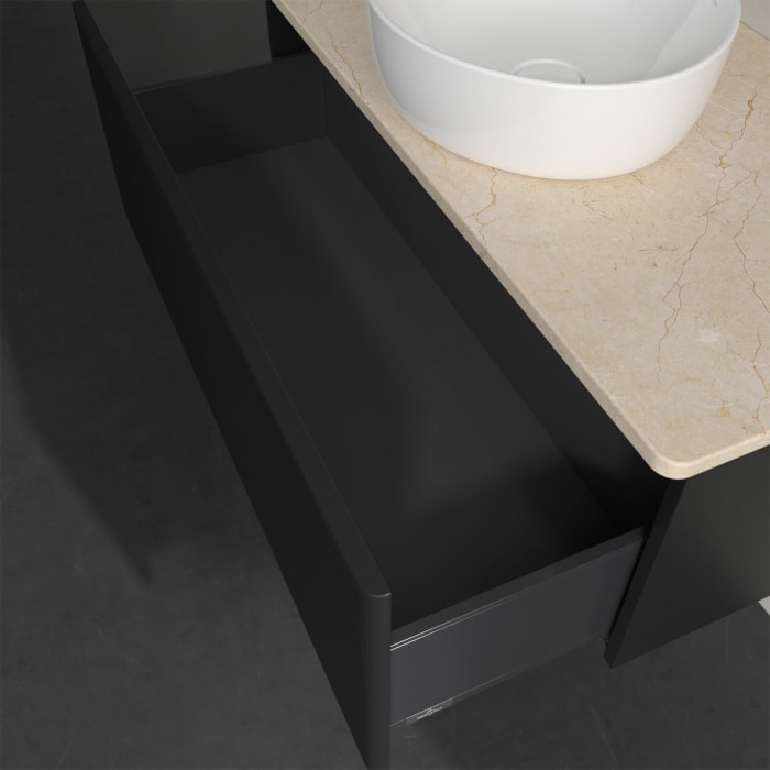 Villeroy & Boch Antao Waschbeckenunterschrank, 100 x 36 cm, 1 Auszug, Front mit Struktur, ohne Hahnloch