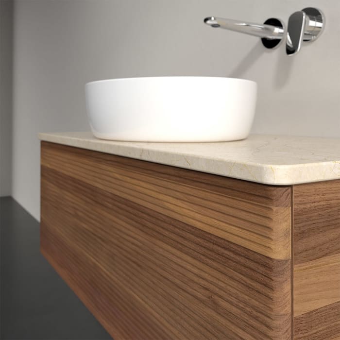 Villeroy & Boch Antao Waschbeckenunterschrank, 100 x 36 cm, 1 Auszug, Front mit Struktur, ohne Hahnloch