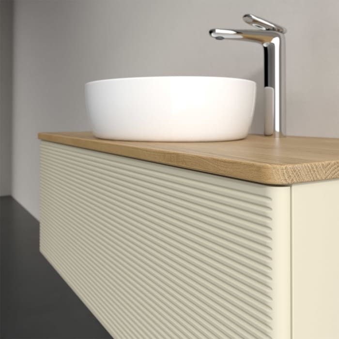 Villeroy & Boch Antao Waschbeckenunterschrank, 100 x 36 cm, 1 Auszug, Front mit Struktur, mit Hahnloch