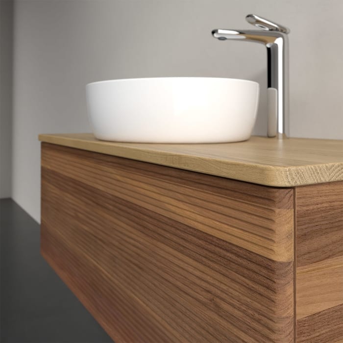 Villeroy & Boch Antao Waschbeckenunterschrank, 100 x 36 cm, 1 Auszug, Front mit Struktur, mit Hahnloch