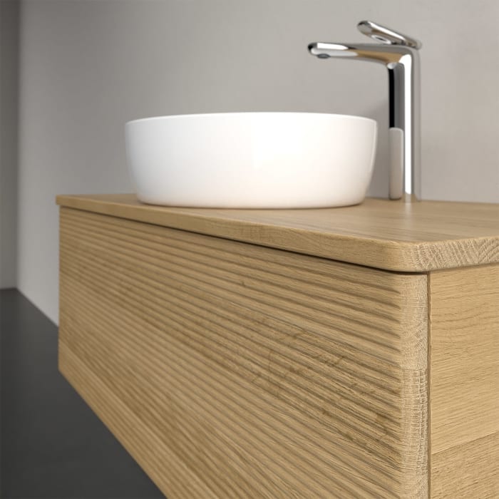 Villeroy & Boch Antao Waschbeckenunterschrank, 100 x 36 cm, 1 Auszug, Front mit Struktur, mit Hahnloch