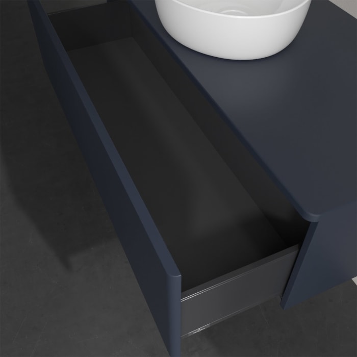 Villeroy & Boch Antao Waschbeckenunterschrank, 120 x 36 cm, 1 Auszug, Front ohne Struktur, ohne Hahnloch, für Waschtisch mittig