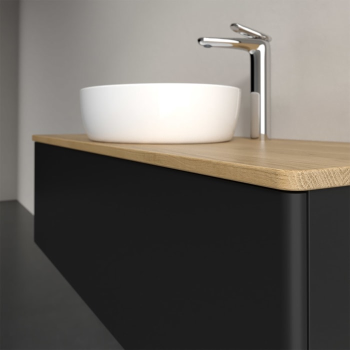 Villeroy & Boch Antao Waschbeckenunterschrank, 120 x 36 cm, 1 Auszug, Front ohne Struktur, mit Hahnloch, für Waschtisch mittig