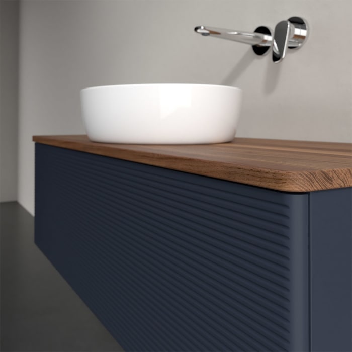 Villeroy & Boch Antao Waschbeckenunterschrank, 120 x 36 cm, 1 Auszug, Front mit Struktur, ohne Hahnloch, für Waschtisch mittig