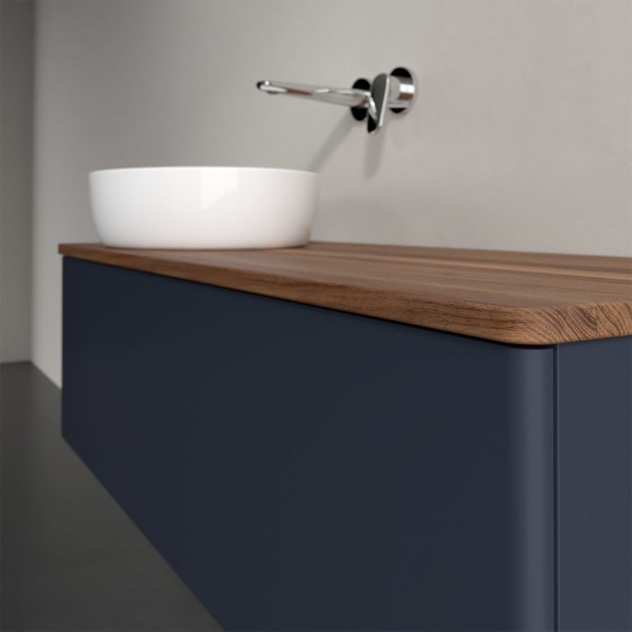 Villeroy & Boch Antao Waschbeckenunterschrank, 120 x 36 cm, 1 Auszug, Front ohne Struktur, ohne Hahnloch, für Waschtisch links