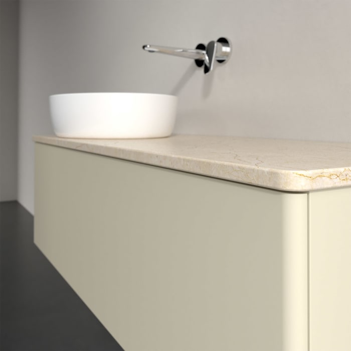 Villeroy & Boch Antao Waschbeckenunterschrank, 120 x 36 cm, 1 Auszug, Front ohne Struktur, ohne Hahnloch, für Waschtisch links