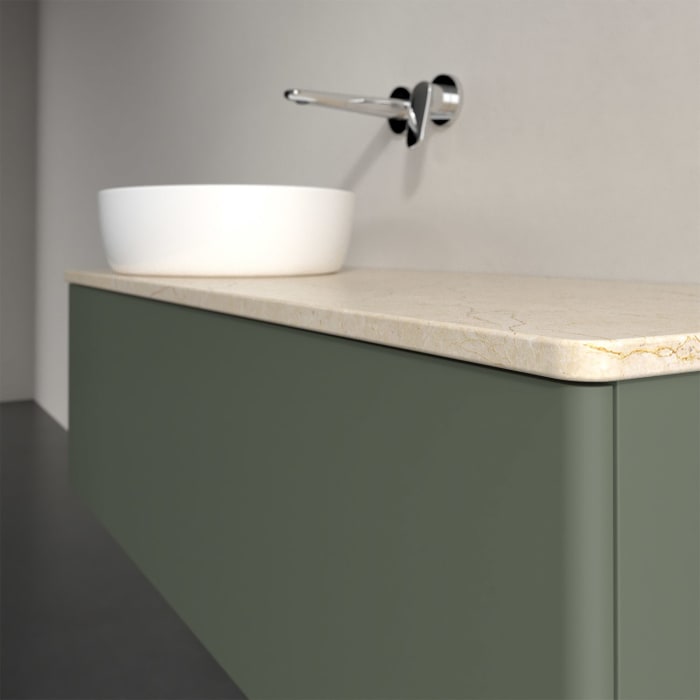 Villeroy & Boch Antao Waschbeckenunterschrank, 120 x 36 cm, 1 Auszug, Front ohne Struktur, ohne Hahnloch, für Waschtisch links