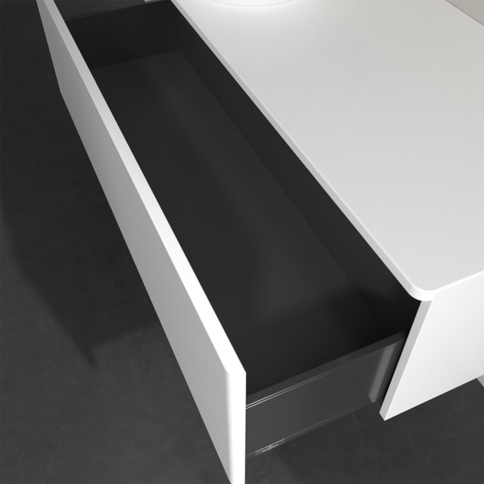 Villeroy & Boch Antao Waschbeckenunterschrank, 120 x 36 cm, 1 Auszug, Front ohne Struktur, ohne Hahnloch, für Waschtisch links