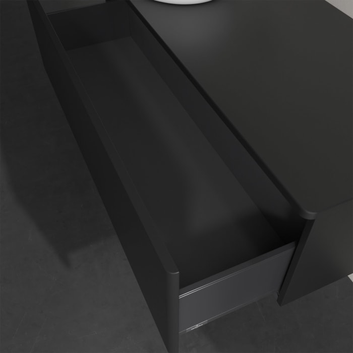 Villeroy & Boch Antao Waschbeckenunterschrank, 120 x 36 cm, 1 Auszug, Front ohne Struktur, ohne Hahnloch, für Waschtisch links