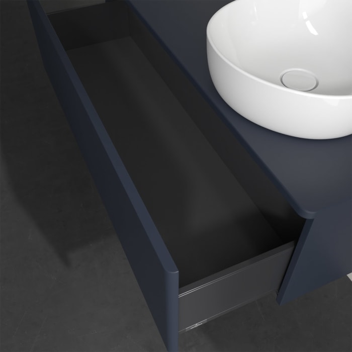 Villeroy & Boch Antao Waschbeckenunterschrank, 120 x 36 cm, 1 Auszug, Front ohne Struktur, ohne Hahnloch, für Waschtisch rechts