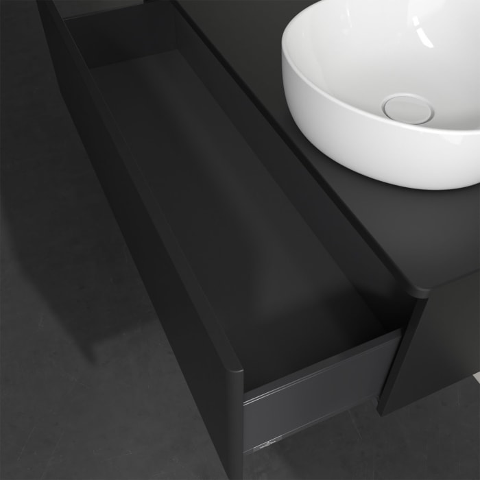 Villeroy & Boch Antao Waschbeckenunterschrank, 120 x 36 cm, 1 Auszug, Front ohne Struktur, ohne Hahnloch, für Waschtisch rechts