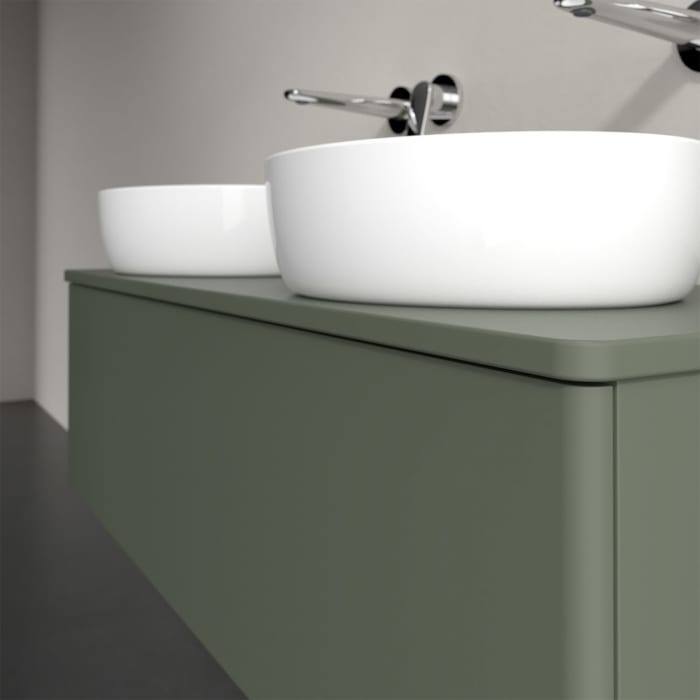 Villeroy & Boch Antao Waschbeckenunterschrank, 120 x 36 cm, 1 Auszug, Front ohne Struktur, ohne Hahnloch, für Waschtisch links und rechts