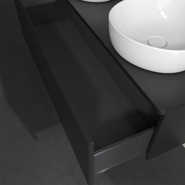 Villeroy & Boch Antao Waschbeckenunterschrank, 120 x 36 cm, 1 Auszug, Front ohne Struktur, ohne Hahnloch, für Waschtisch links und rechts