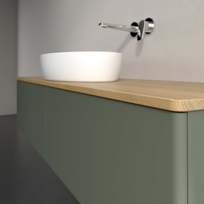 Villeroy & Boch Antao Waschbeckenunterschrank, 160 x 36 cm, 2 Auszüge, Front ohne Struktur, ohne Hahnloch, für Waschtisch mittig