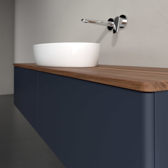 Villeroy & Boch Antao Waschbeckenunterschrank, 160 x 36 cm, 2 Auszüge, Front ohne Struktur, ohne Hahnloch, für Waschtisch mittig