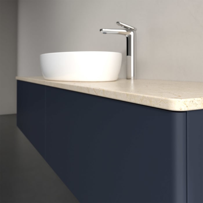 Villeroy & Boch Antao Waschbeckenunterschrank, 160 x 36 cm, 2 Auszüge, Front ohne Struktur, mit Hahnloch, für Waschtisch mittig