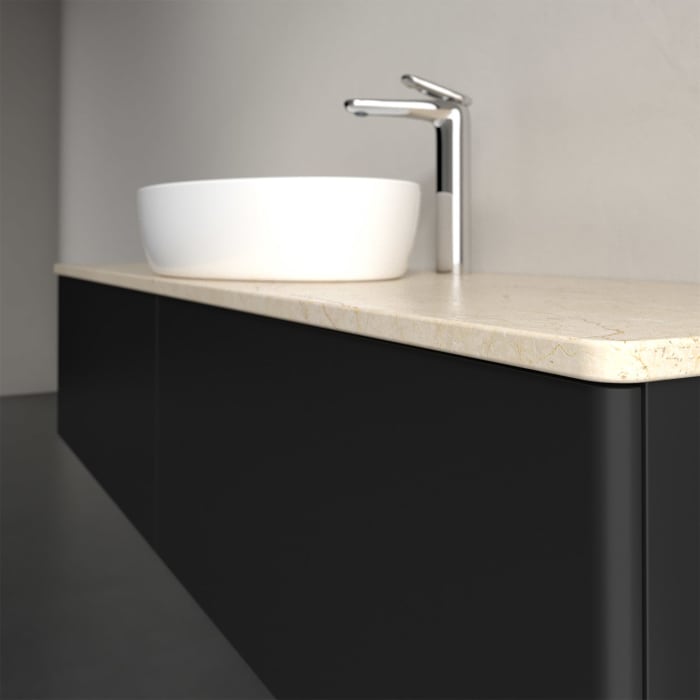 Villeroy & Boch Antao Waschbeckenunterschrank, 160 x 36 cm, 2 Auszüge, Front ohne Struktur, mit Hahnloch, für Waschtisch mittig