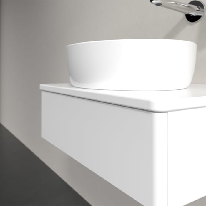 Villeroy & Boch Antao Waschbeckenunterschrank, 60 x 19 cm, 1 Auszug mit LED-Licht, Front ohne Struktur, mit Hahnloch